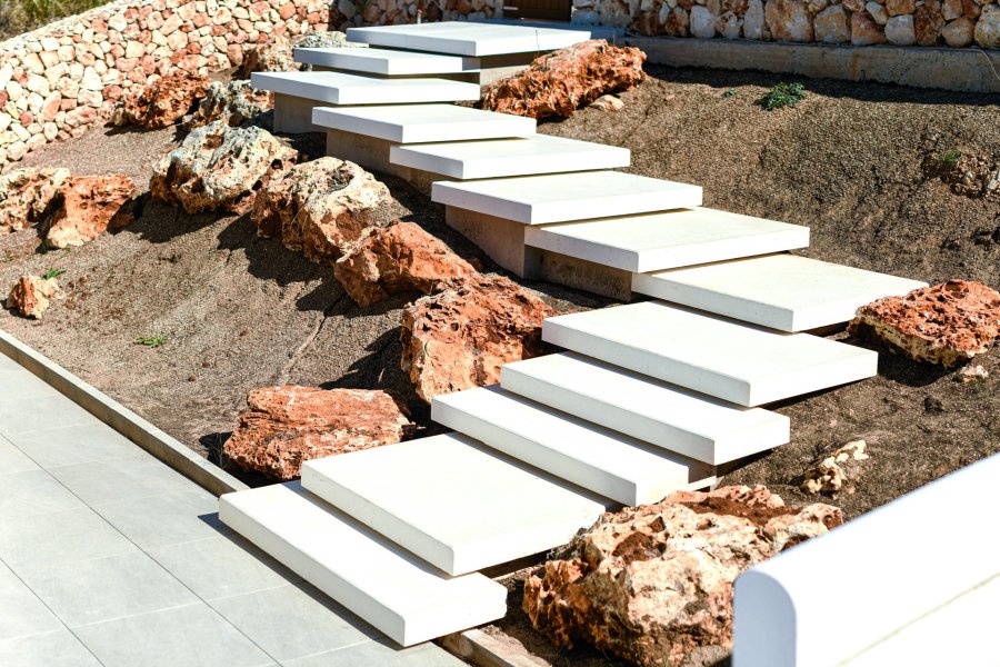 Escaleras de vivienda unifamilar en construcción